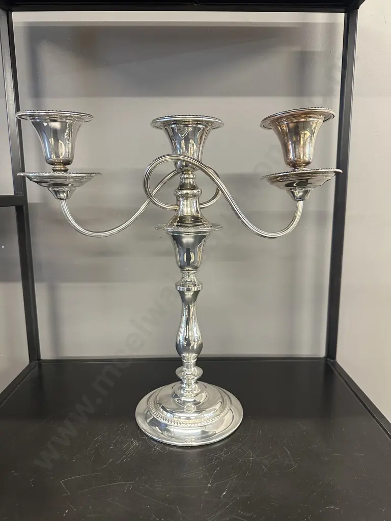 Vintage Rodd Hecworth Silver Plated Three Arm Candleabra H35cm. Image 1++