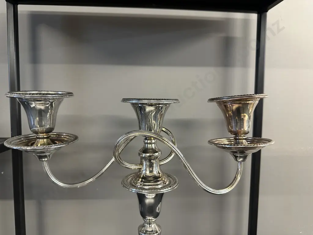 Vintage Rodd Hecworth Silver Plated Three Arm Candleabra H35cm. Image 1++
