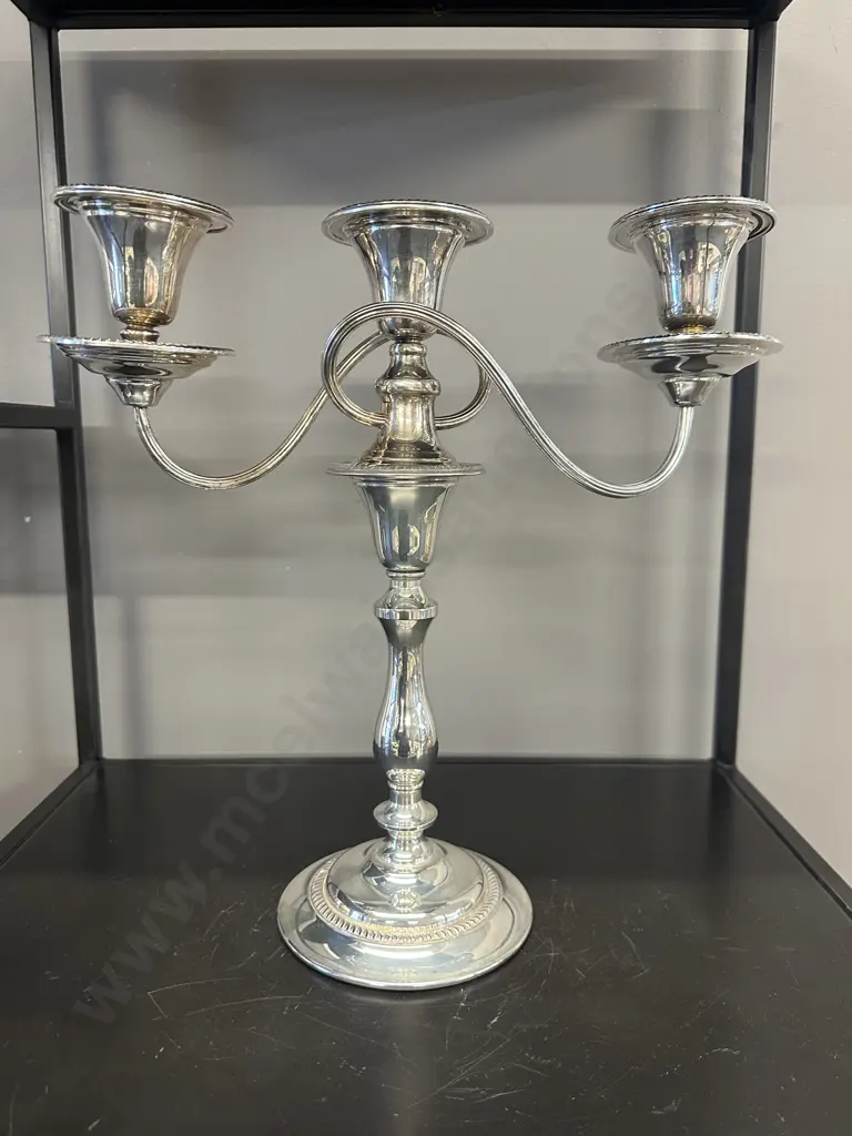 Vintage Rodd Hecworth Silver Plated Three Arm Candleabra H35cm. Image 1++
