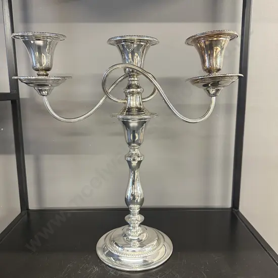 Vintage Rodd Hecworth Silver Plated Three Arm Candleabra H35cm.