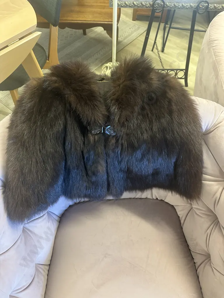 Vintage English Foreign Fur Co Ltd Wellington Fur Cape Dark Brown Tones Image 1++