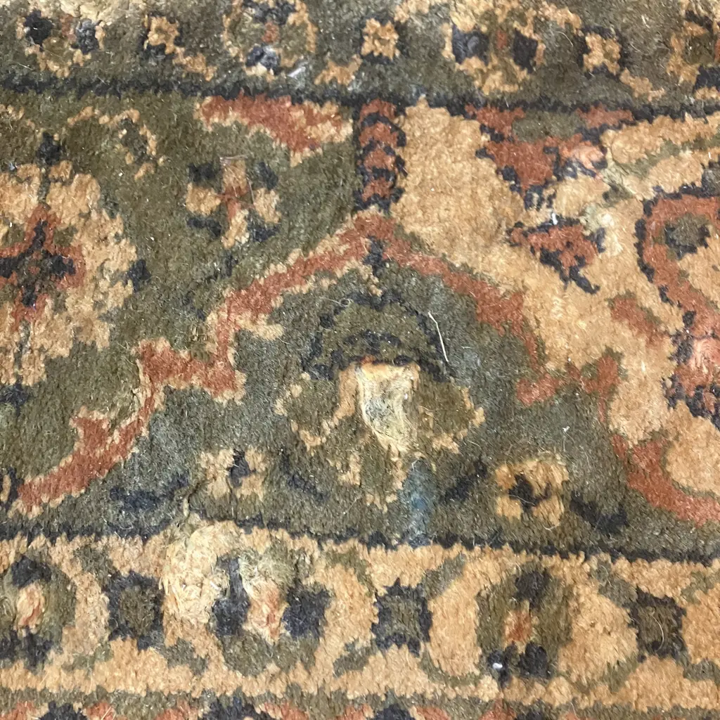 Woollen Floor Rug With Rust Tones & Tassels. 1183 x 276cm (As Found Condition) Image 1++