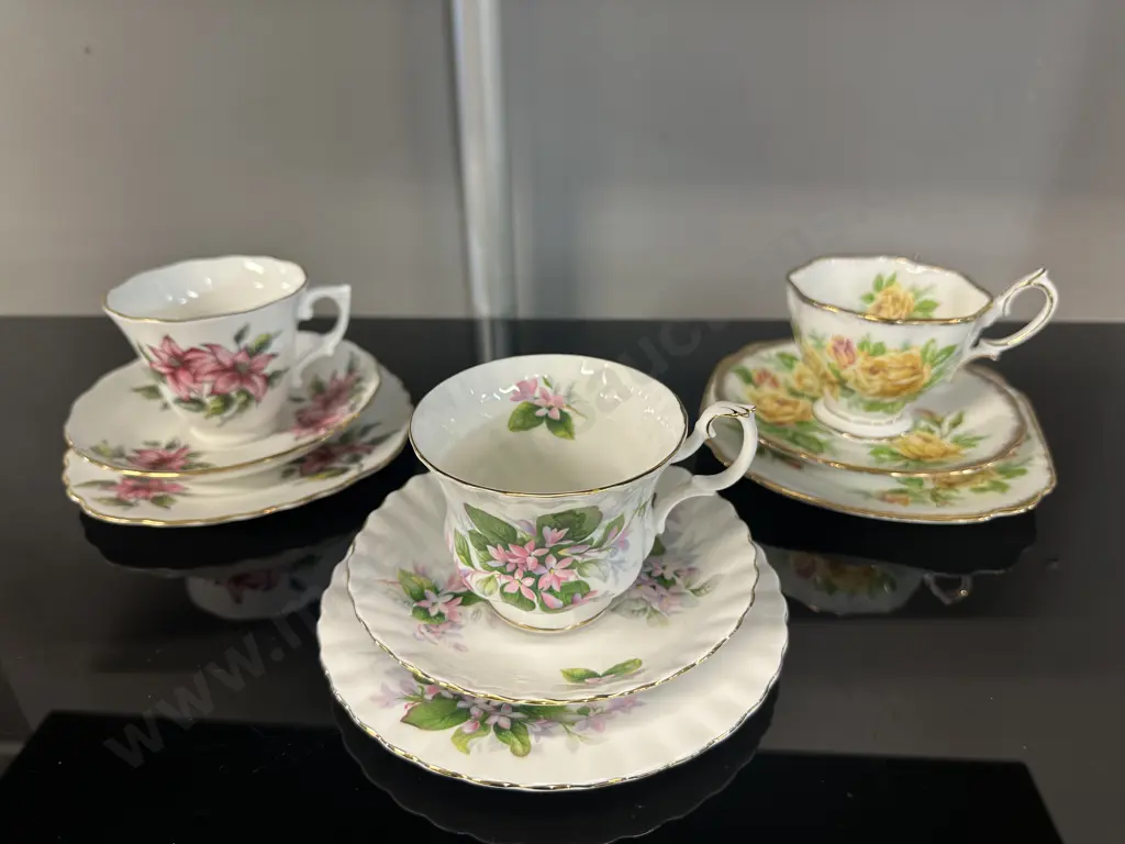 Trios x3 Including Royal Albert & Colclough  Image 1++