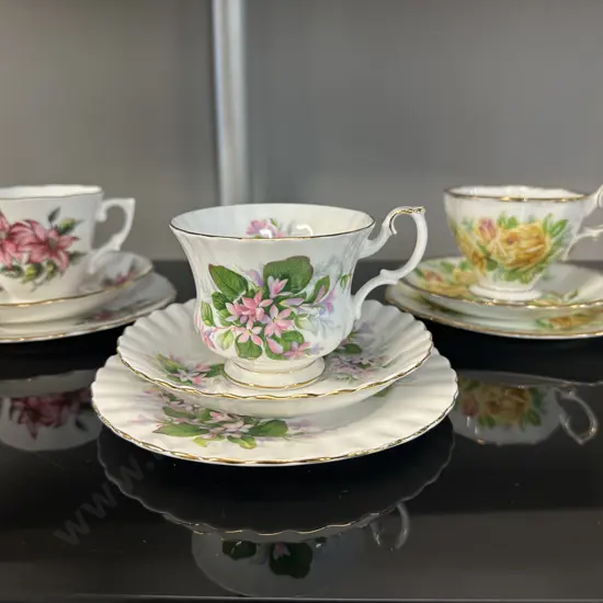 Trios x3 Including Royal Albert & Colclough 