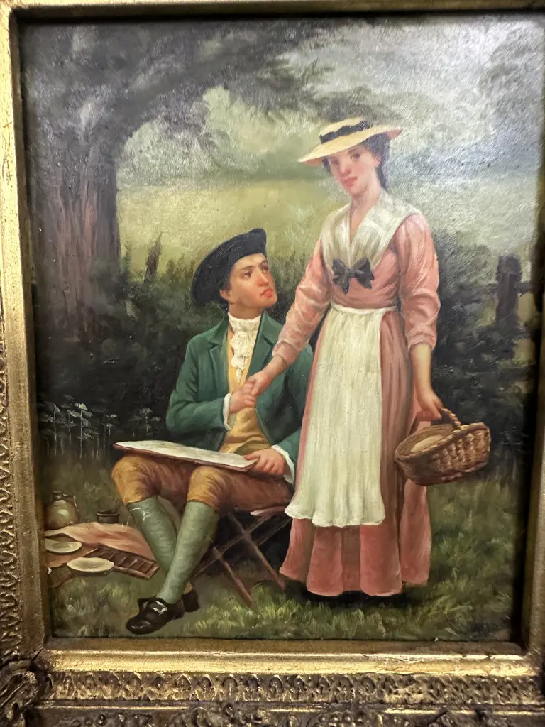 Antique Gilt Framed Print 'The Lord Of Burleigh' By Edmund Blair Leighton H35,W30cm. Image 1++