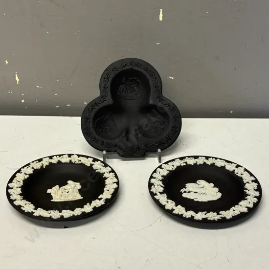 Wedgwood Black Jasperware items x 3