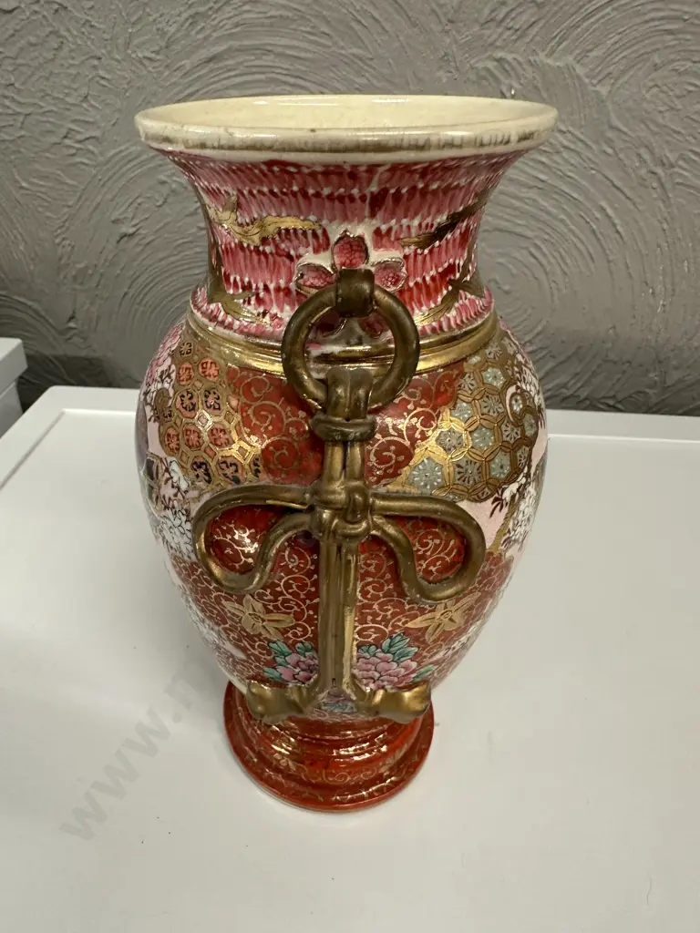 Antique Satsuma Style Vase H25cm. Image 1++