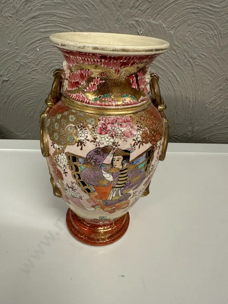 Antique Satsuma Style Vase H25cm. Image 1++