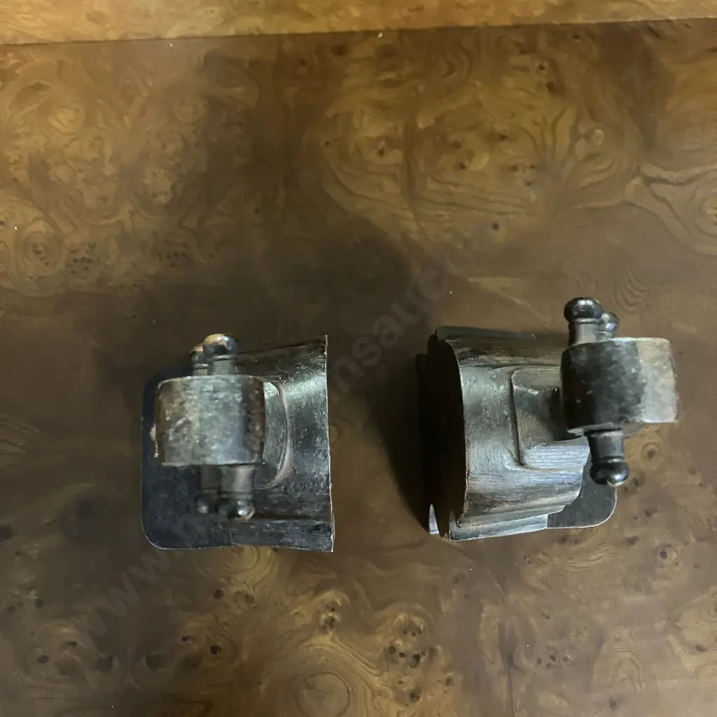 Pair of Vintage Heavy Metal Cello Bookends. H28cm Image 1++