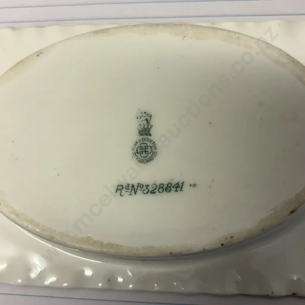 Antique Royal Doulton Flow blue and white dish 15 x 10.5cm Image 1++
