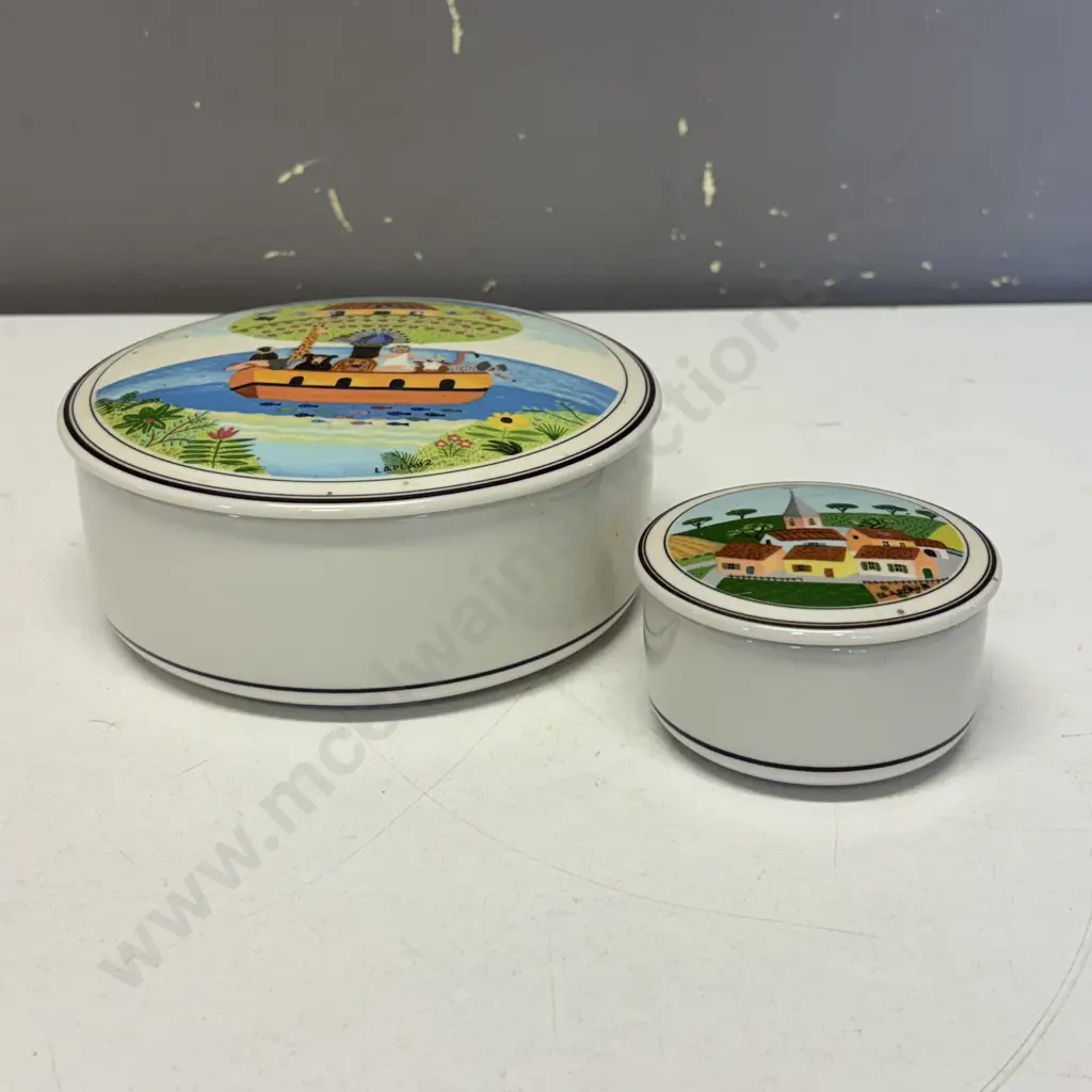 Two Villeroy and Boch Lidded Pots. Dia 15cm and 8cm Image 1++