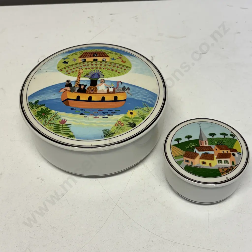 Two Villeroy and Boch Lidded Pots. Dia 15cm and 8cm Image 1++