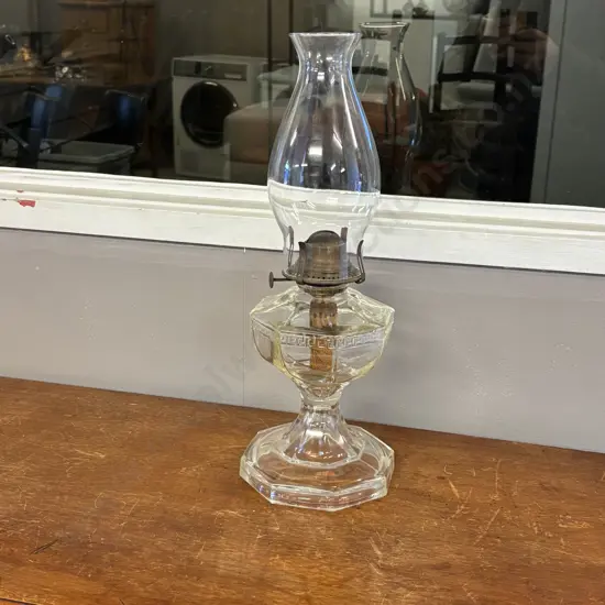 Antique Glass Kerosene Lamp H42cm