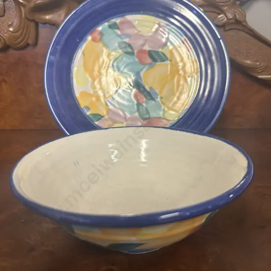 Tony Sly Pottery Plate Signed With Bowl