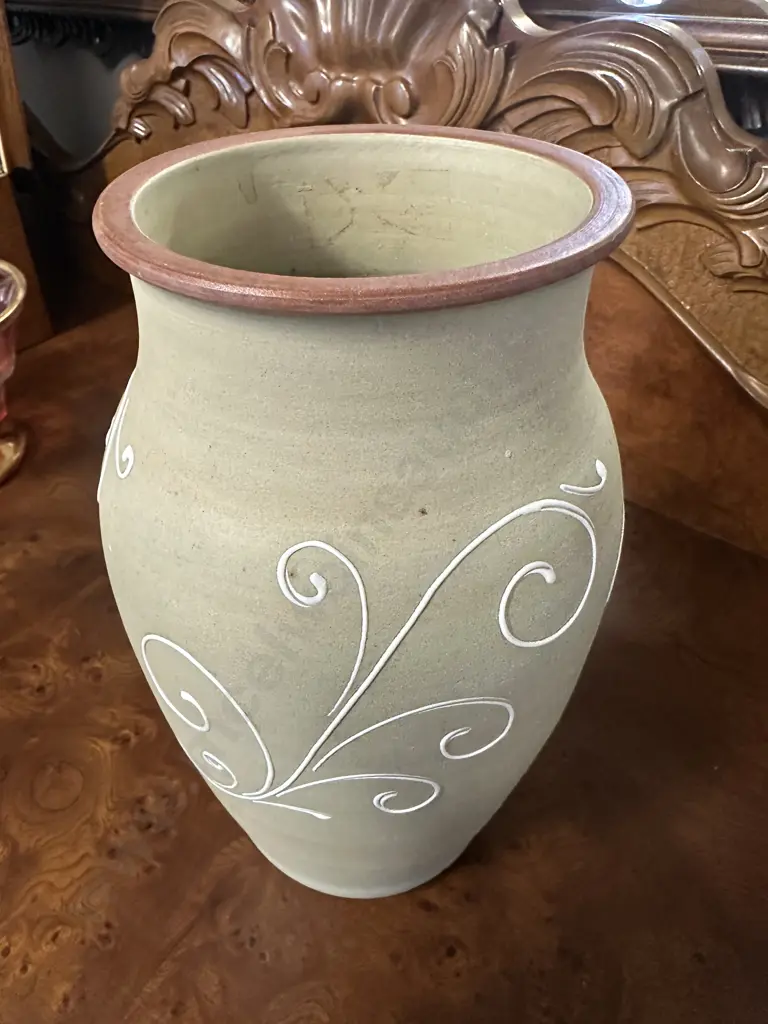 Denby 'Ferndale' Stoneware Vase H31cm. Image 1++