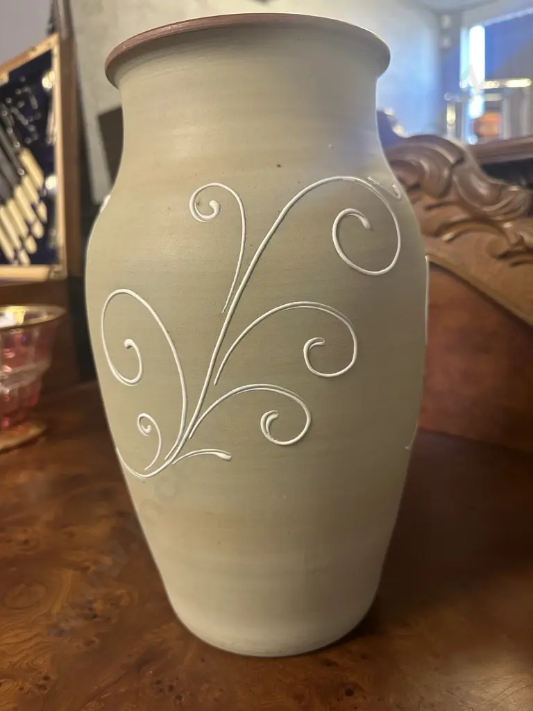 Denby 'Ferndale' Stoneware Vase H31cm. Image 1++