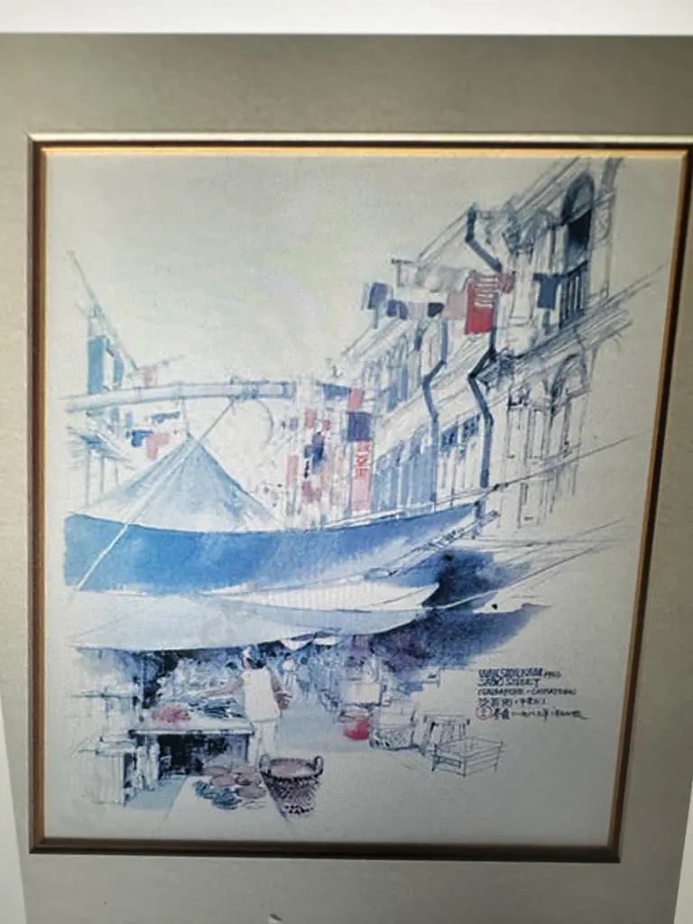 Five Vintage Artworks Depicting Scenes From Singapore By Wan Soon Kam Image 1++