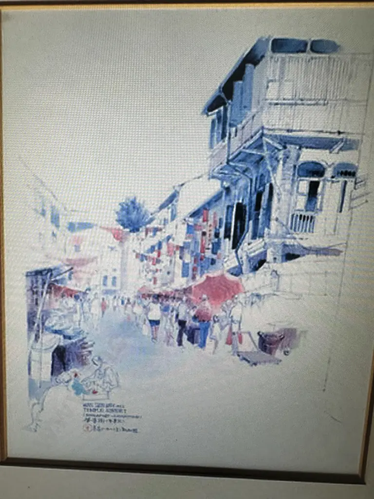 Five Vintage Artworks Depicting Scenes From Singapore By Wan Soon Kam Image 1++