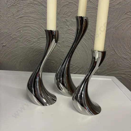 Boxed Georg Jensen Candle holders with Candles