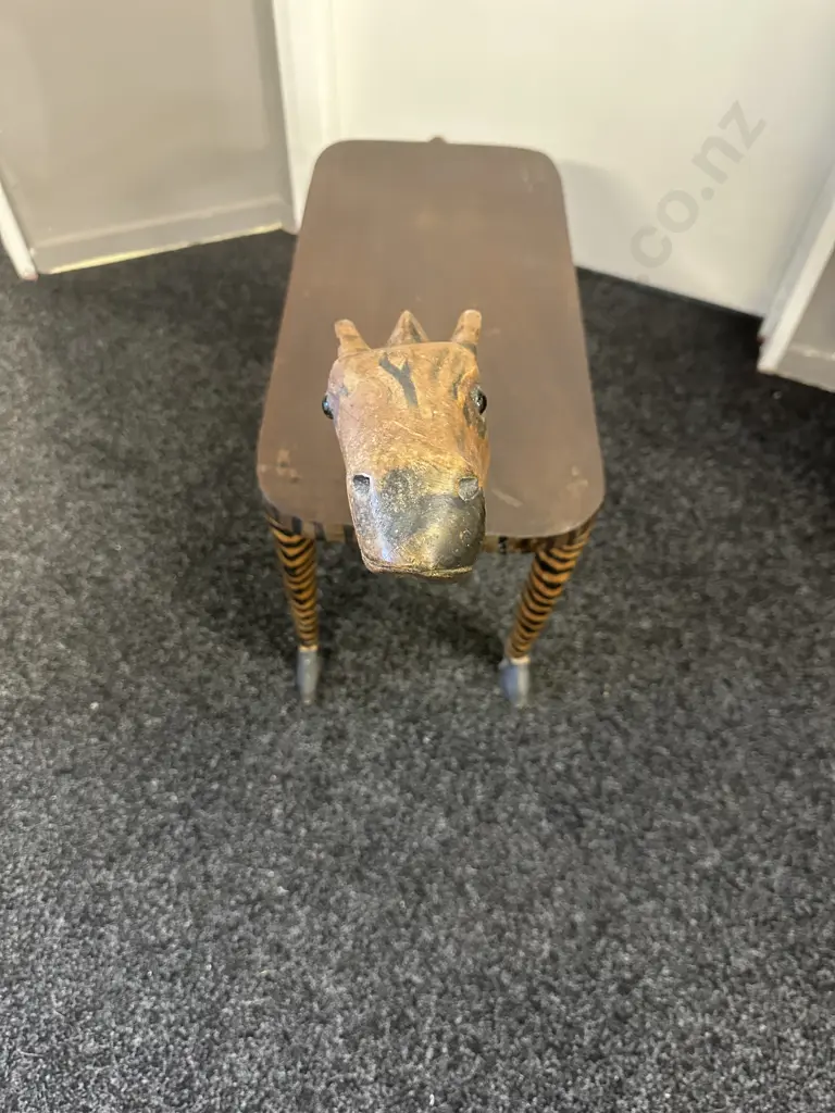 Folk Art Zebra Bench H64, W88,D30cm. Image 1++