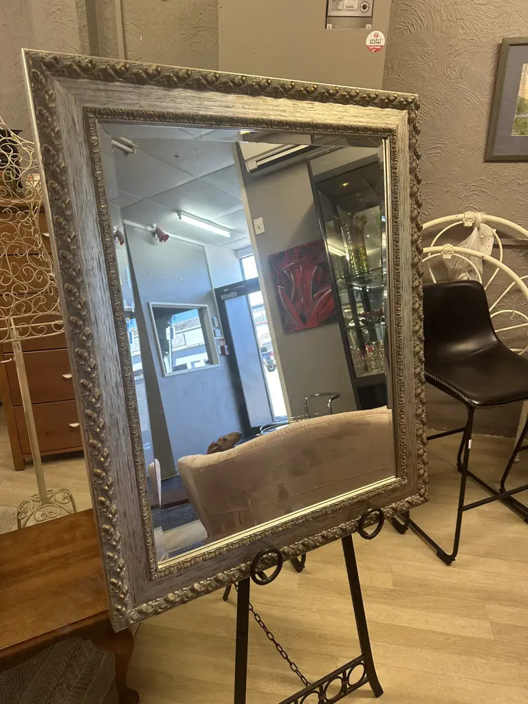 Rectangular Ornate Gilt Beveled Edge Mirror Image 1++