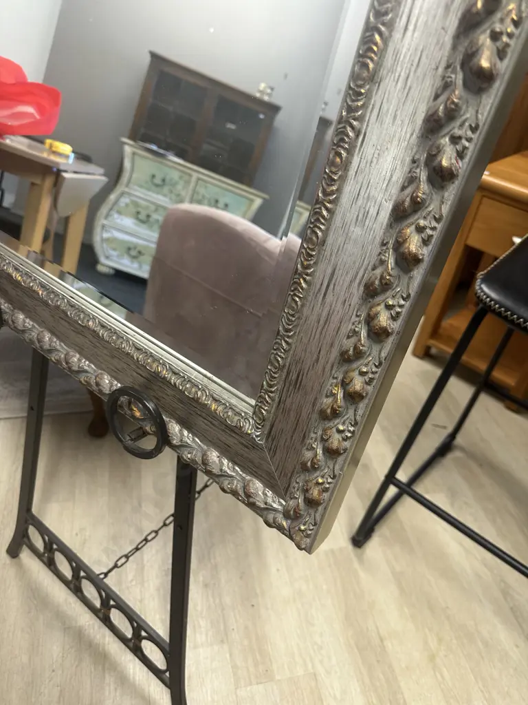 Rectangular Ornate Gilt Beveled Edge Mirror Image 1++