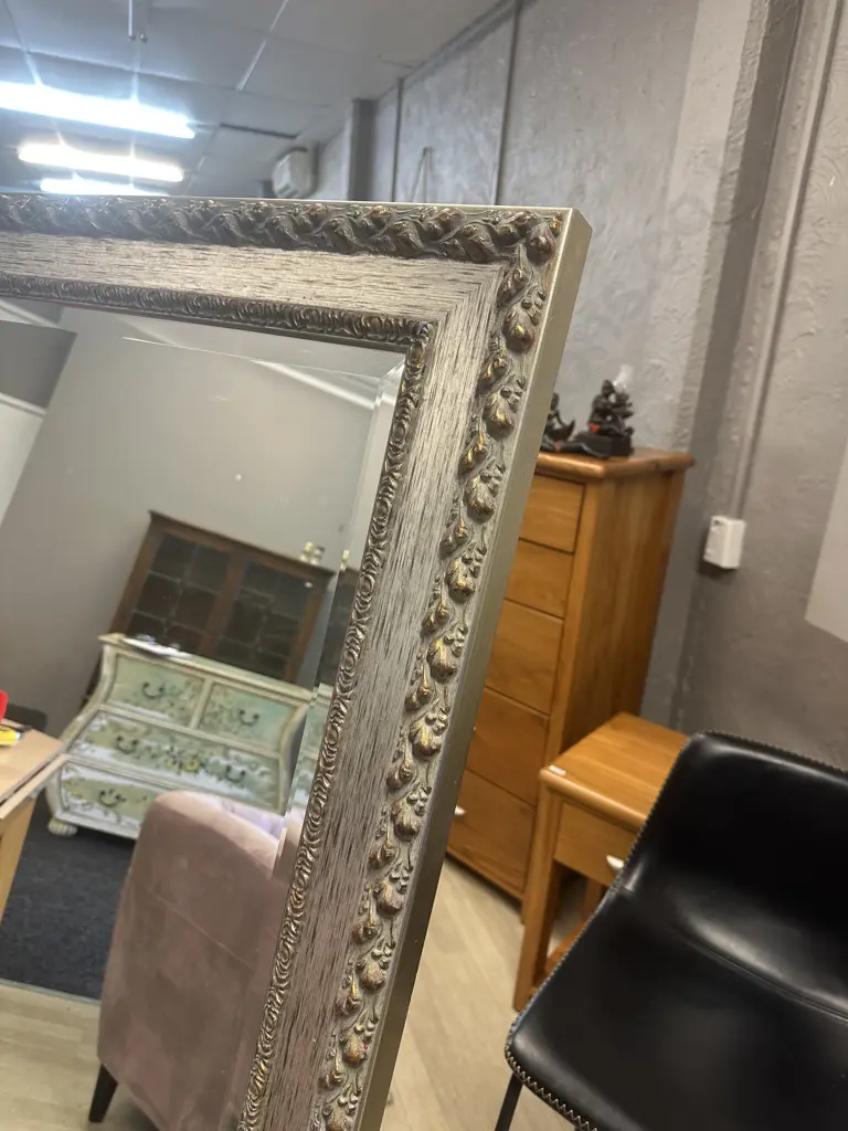 Rectangular Ornate Gilt Beveled Edge Mirror Image 1++