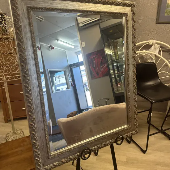 Rectangular Ornate Gilt Beveled Edge Mirror