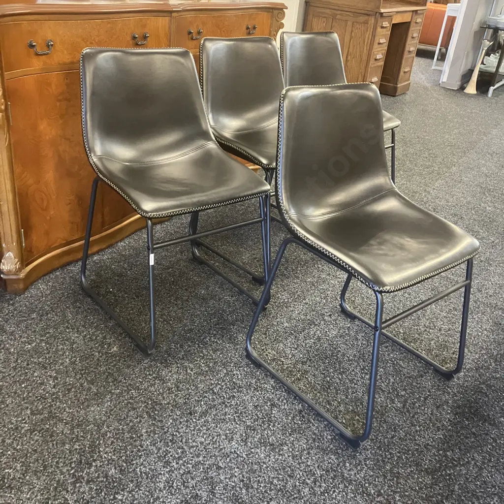 Set of Four Saddle Dining Chairs Ex Freedom Furniture Image 1++