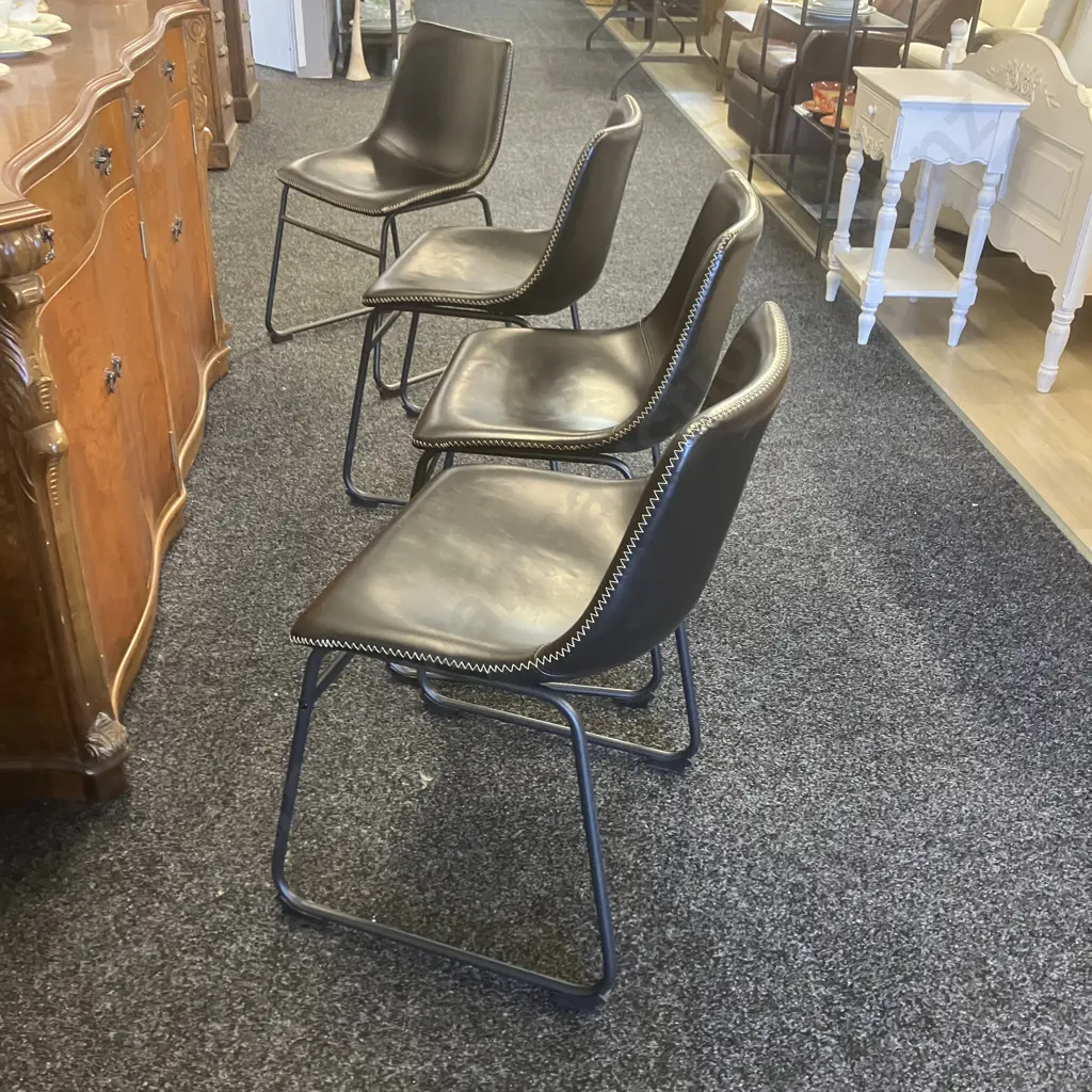 Set of Four Saddle Dining Chairs Ex Freedom Furniture Image 1++
