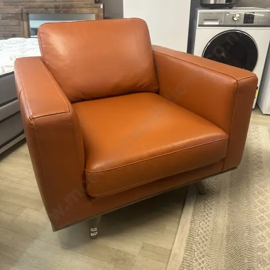 Nick Scali Musa Armchair In Performance Leather, Mid-century Scandinavian Design (6 Months Old)