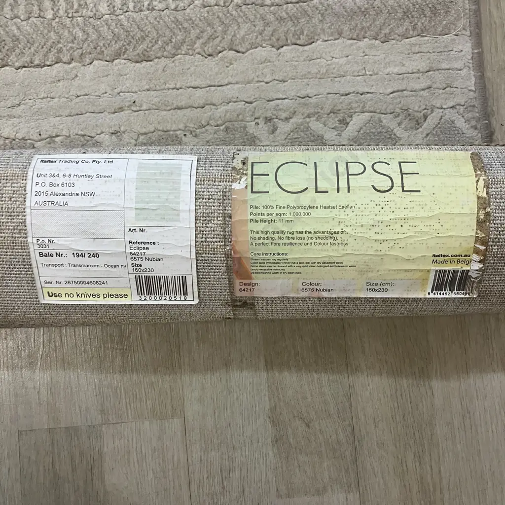 Eclipse Belguim Floor Rug - Nuban Colours. 160 x 230cm Image 1++