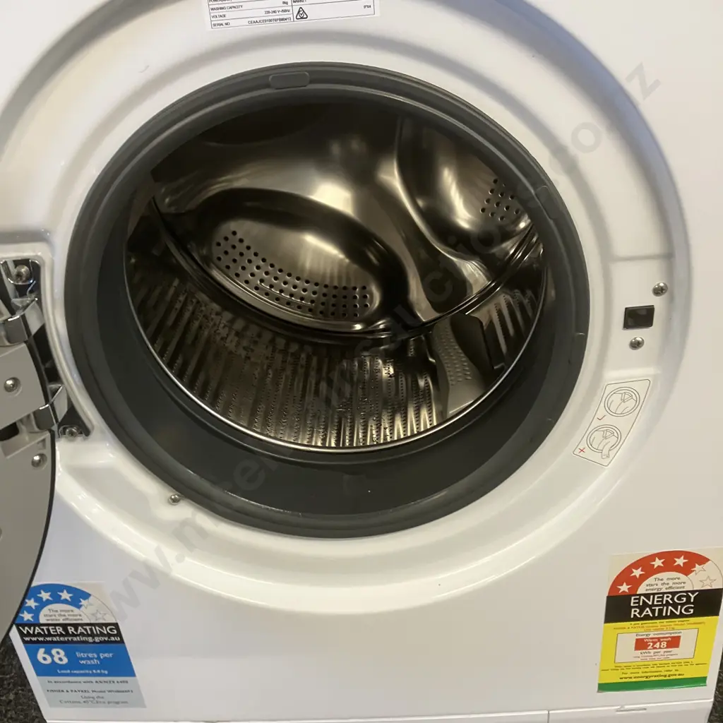 Fisher & Paykel 8kg Front Loading Washing Machine WH8060P3 - White (Under 12mths Old) Image 1++