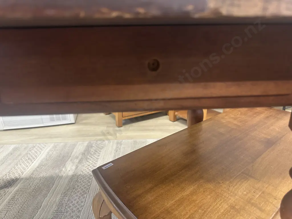 Antique Farmhouse Table With 2 Drawers And Turned Legs. H76.5 W122 D84cm Image 1++
