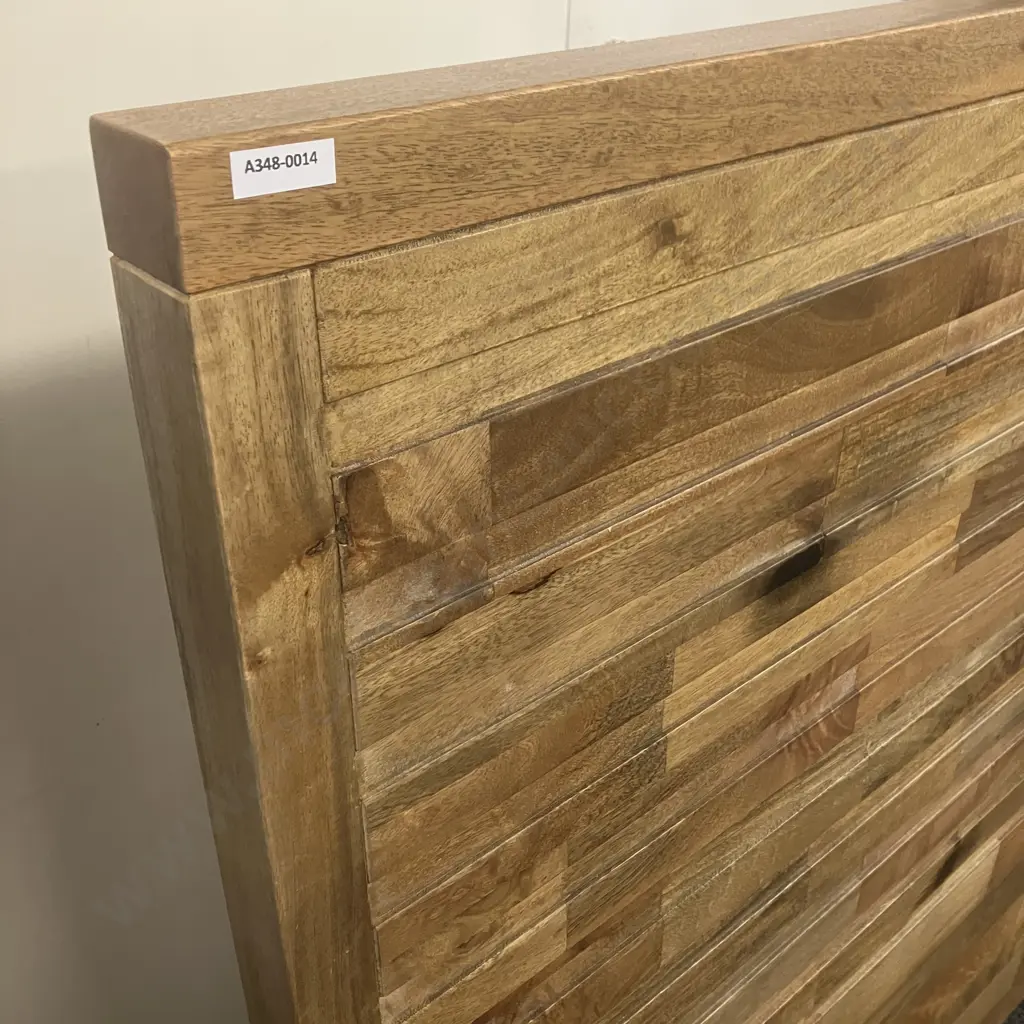 Indian Teak Ridged Slatted Headboard. 121 x 171cm Image 1++