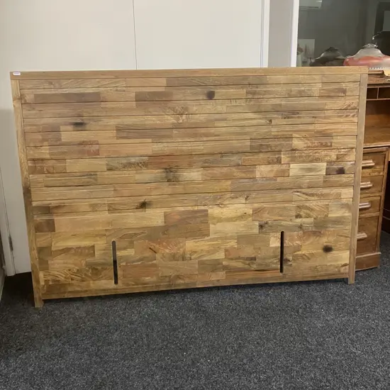 Indian Teak Ridged Slatted Headboard. 121 x 171cm