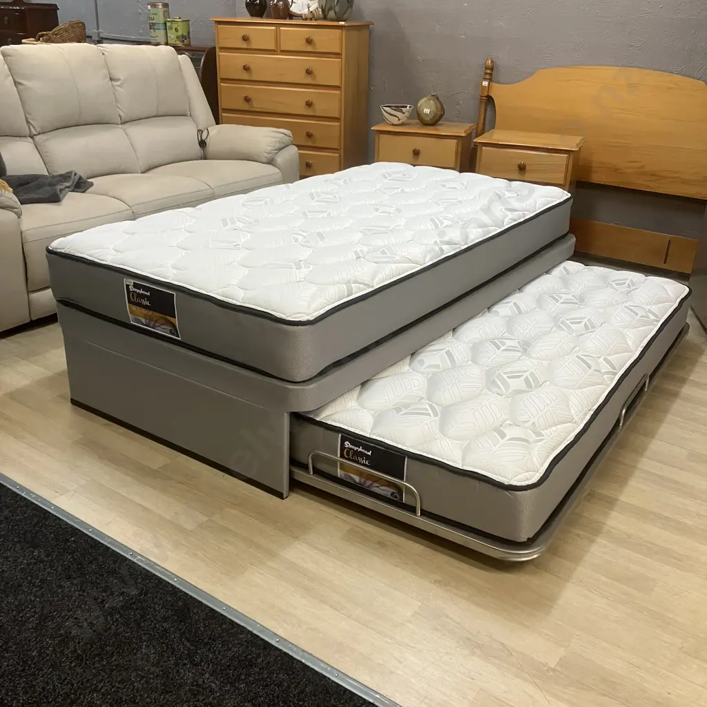 Sleepyhead Classic Delta Pop Up Trundler Bedset - King Single Bed With Single Size Trundler Image 1++