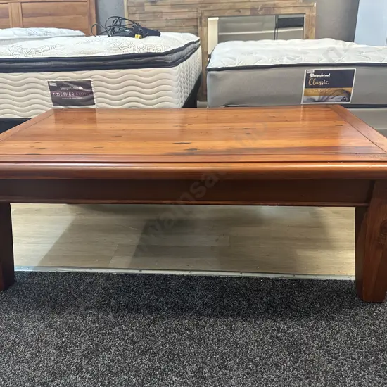 Wooden Rectangular Coffee Table Made From Wanganui Harbour Board Building H42,W120,D70cm.