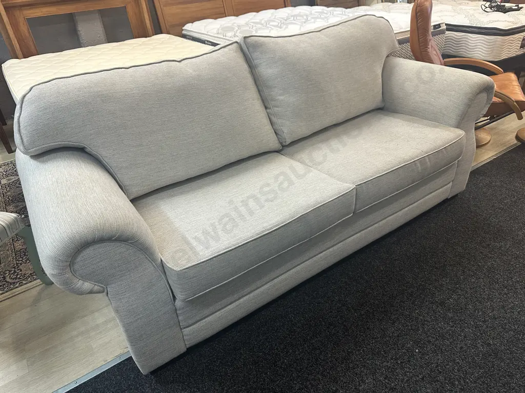 Cream Flecked Two Seater Sofa W220cm. Image 1++