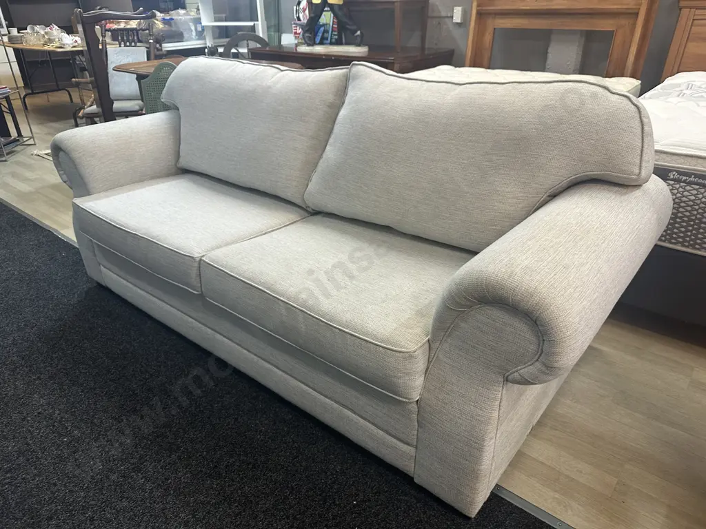 Cream Flecked Two Seater Sofa W220cm. Image 1++