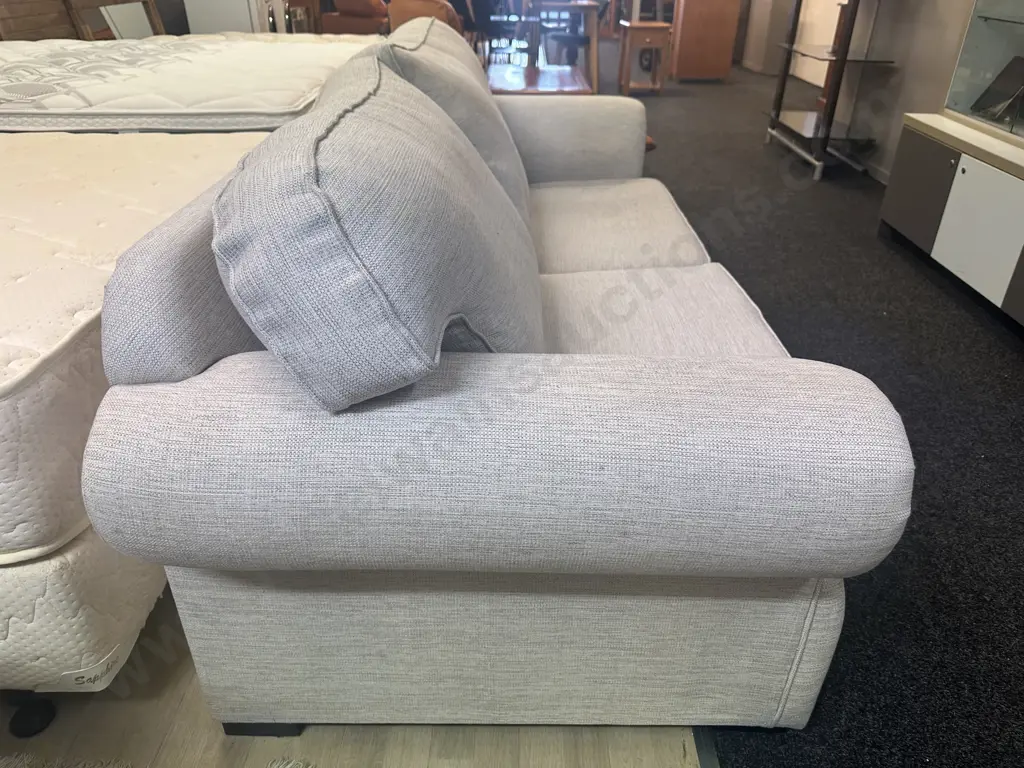 Cream Flecked Two Seater Sofa W220cm. Image 1++