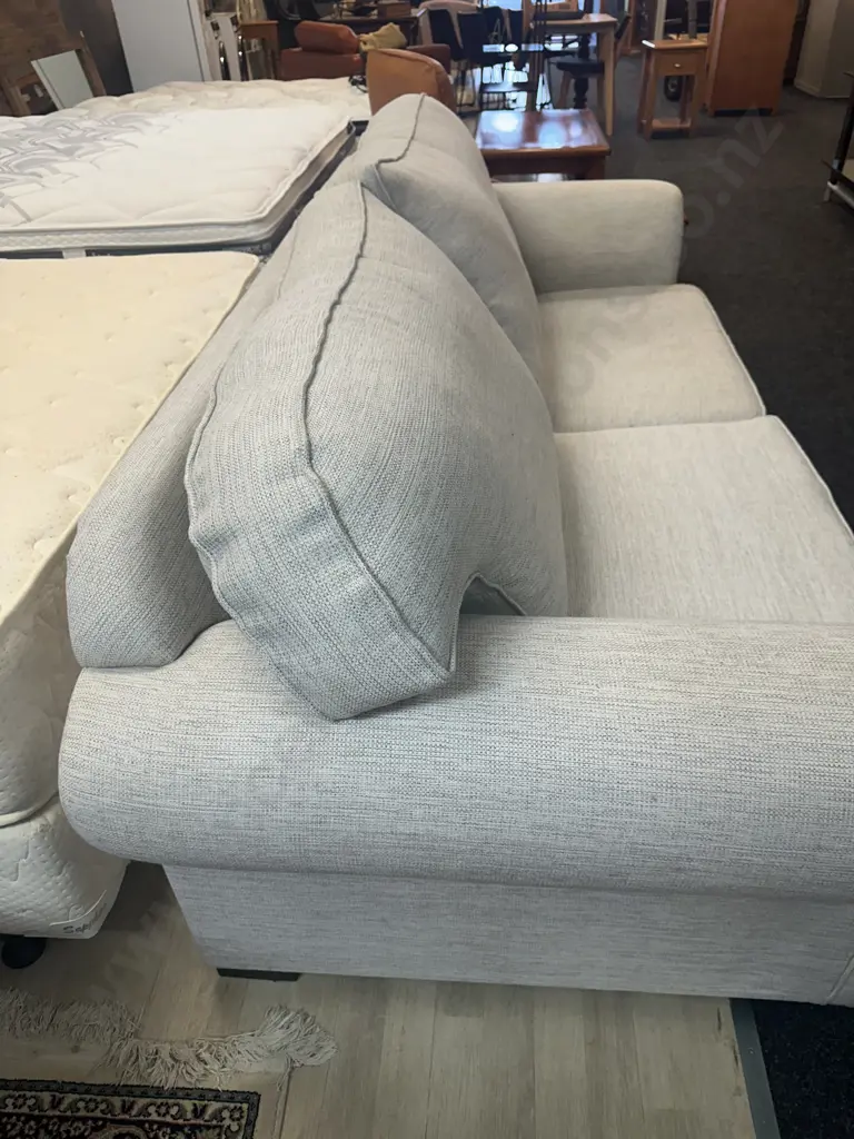 Cream Flecked Two Seater Sofa W220cm. Image 1++