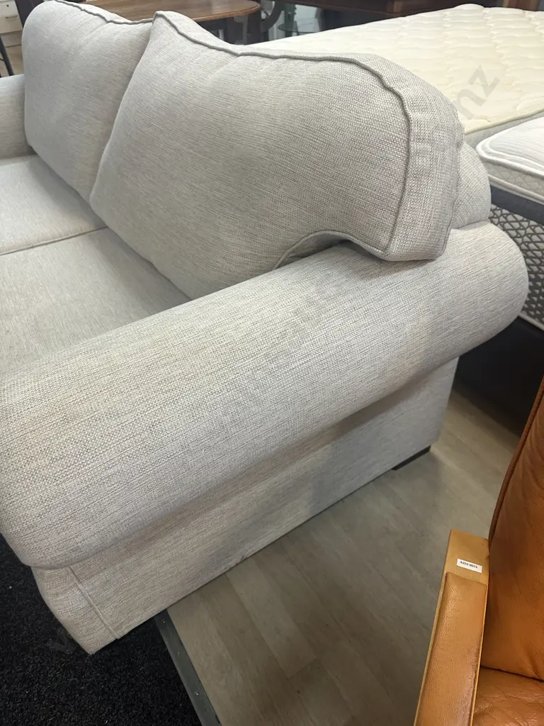 Cream Flecked Two Seater Sofa W220cm. Image 1++