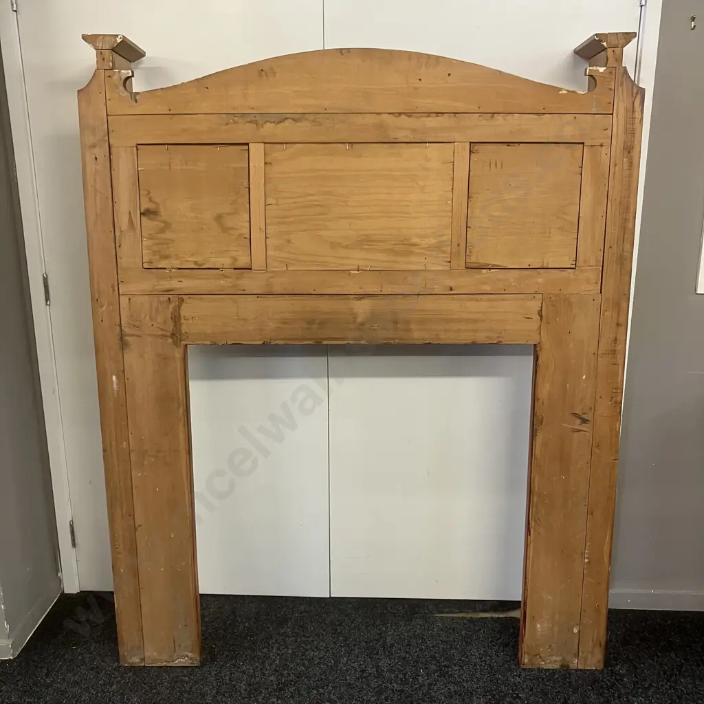 Art Deco Rimu Fire Surround With Mirror Insert. H166.5 W135 D20.5cm Image 1++