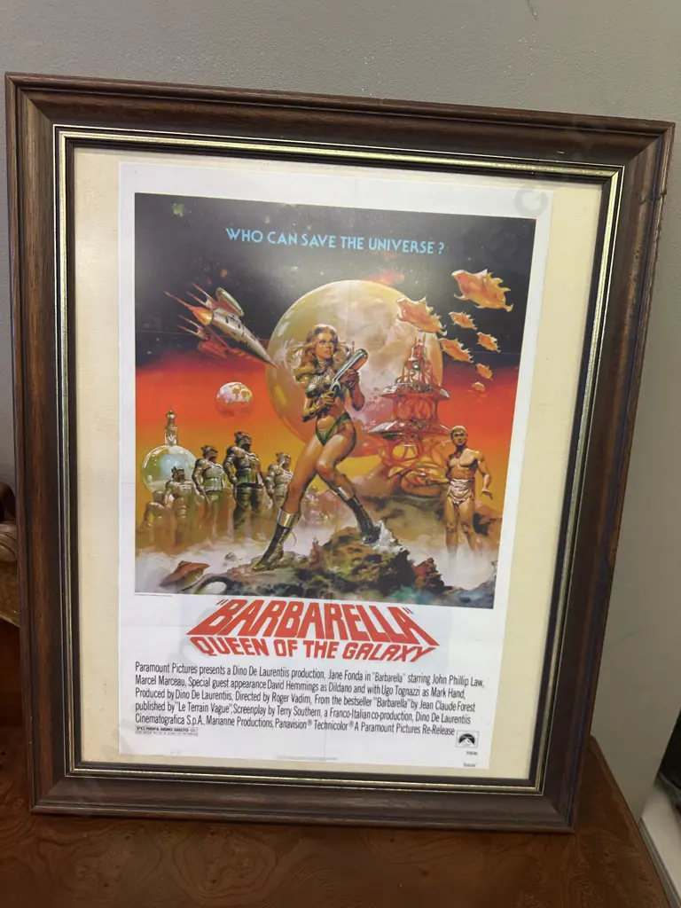 Framed Barbarella, Queen Of The Galaxy Movie Print. 55 x 45cm Image 1++