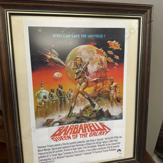 Framed Barbarella, Queen Of The Galaxy Movie Print. 55 x 45cm