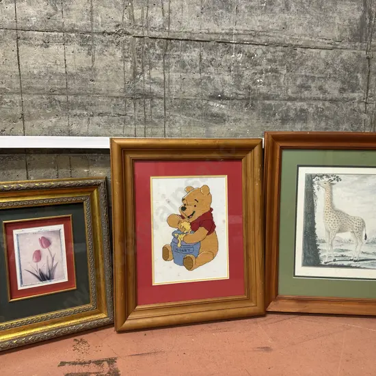 Framed Artwork Including Pooh Bear