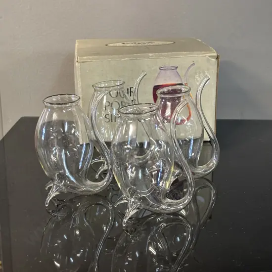 Vintage Boxed set of four Port Sippers