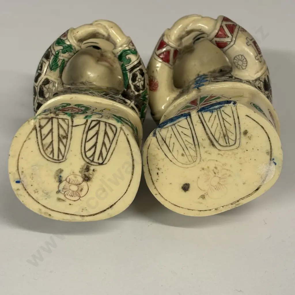 Pair of Japanese handpainted figurines. H12cm Image 1++