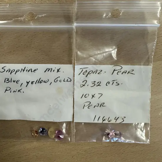 Topaz Pear Shaped Gemstone 2.32ct & Sapphire Mixed Gemstones x4